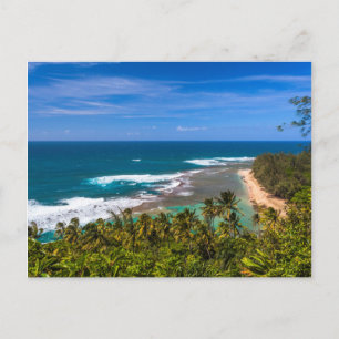 Carte Postale Plage des Tunnels vue depuis le sentier de Kalalau