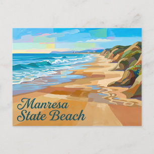 Carte Postale Plage d'État de Manresa Californie