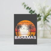 Carte Postale Plage d'été des palmiers Vintages des Bahamas (Debout devant)