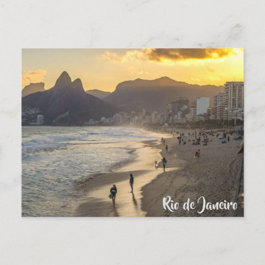 Carte Postale Plage d'Ipanema, Rio de Janeiro, Brésil (Devant)