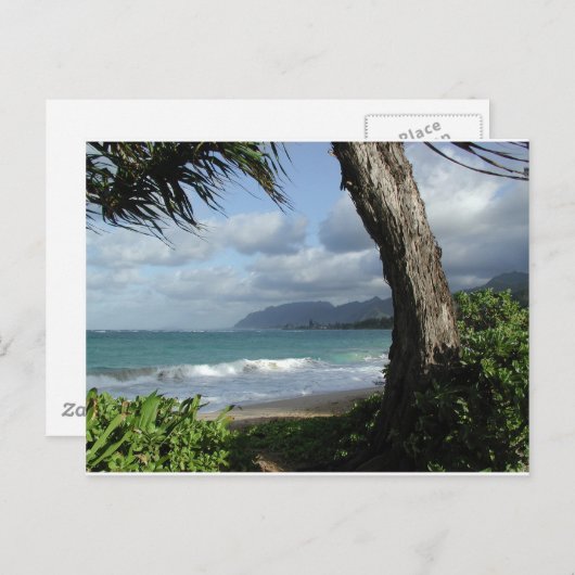 Carte Postale Plage d'Oahu (Devant / Derrière)