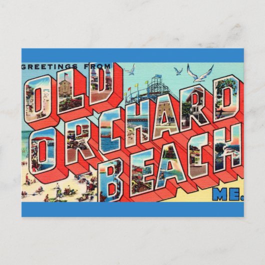 Carte Postale Plage d'Old Orchard dans le Maine, salutations (Devant)