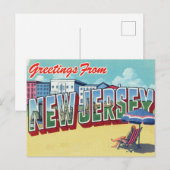 Carte Postale Plage du New Jersey (Devant / Derrière)