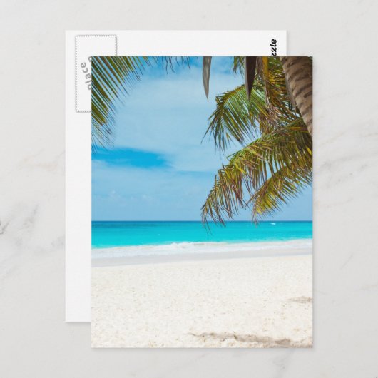 Carte Postale Plage du Paradis tropical (Devant / Derrière)