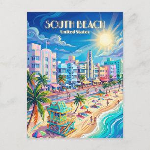 Carte Postale Plage du Sud Floride