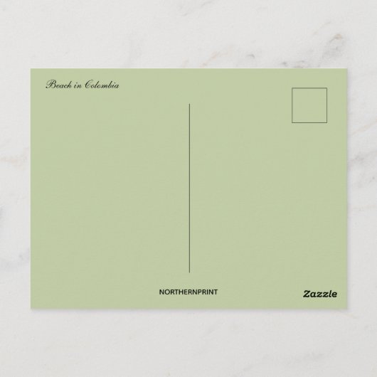 Carte Postale Plage en Colombie (Dos)