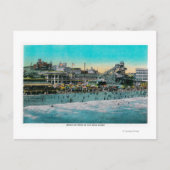Carte Postale Plage en face du Bath House, Long Beach (Devant)
