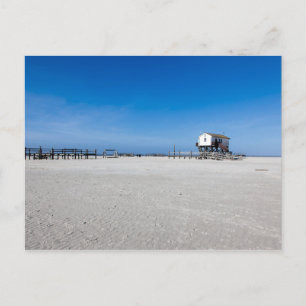 Carte Postale Plage en mer du Nord, Sankt Peter Ording
