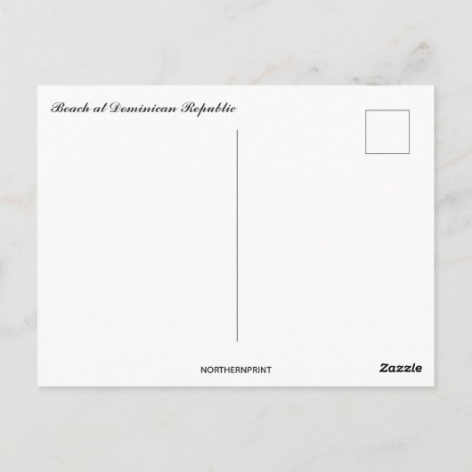 Carte Postale Plage en République Dominicaine (Dos)