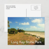 Carte Postale Plage et jardins, Long Key State Park, Floride (Devant / Derrière)