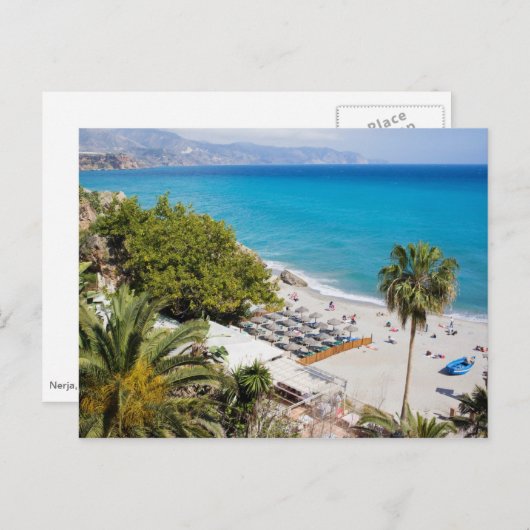 Carte Postale Plage et mer à Nerja (Devant / Derrière)