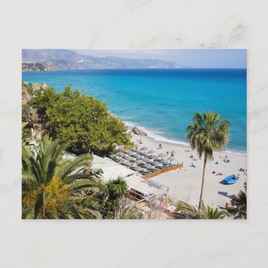 Carte Postale Plage et mer à Nerja (Devant)