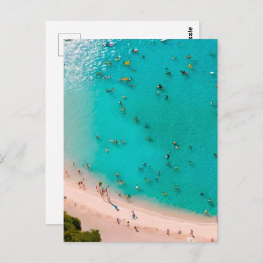 Carte Postale Plage été (Devant / Derrière)