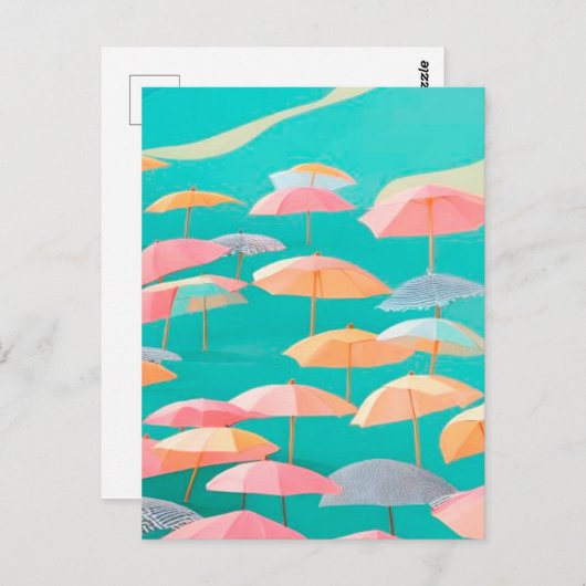 Carte Postale Plage été (Devant / Derrière)