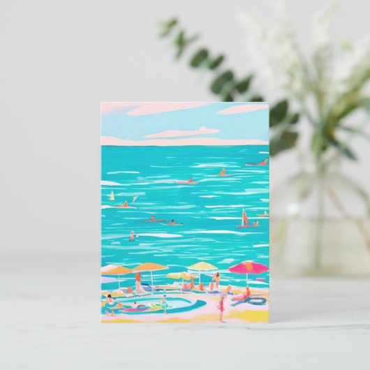 Carte Postale Plage été (Debout devant)