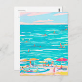 Carte Postale Plage été (Devant / Derrière)