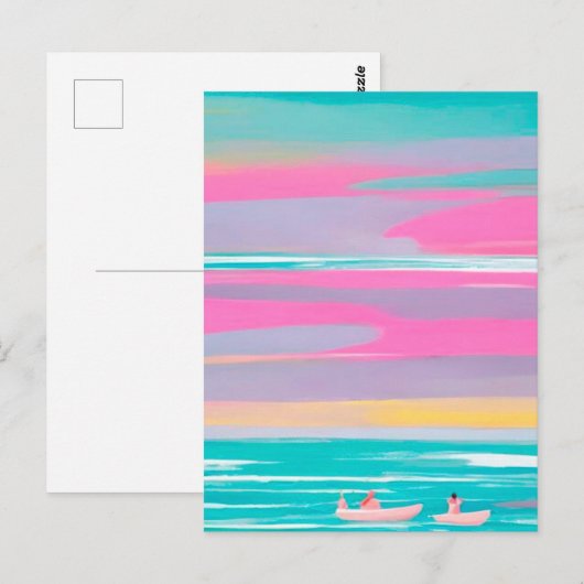 Carte Postale Plage été (Devant / Derrière)