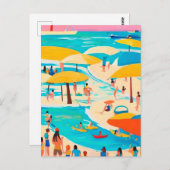 Carte Postale Plage été (Devant / Derrière)