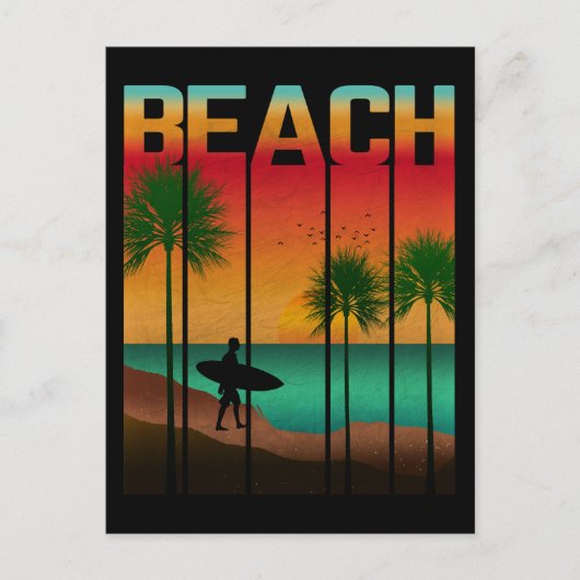 Carte Postale Plage Été Tropical (Devant)