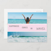 Carte Postale plage été vagues ambiance tropicale (Devant / Derrière)