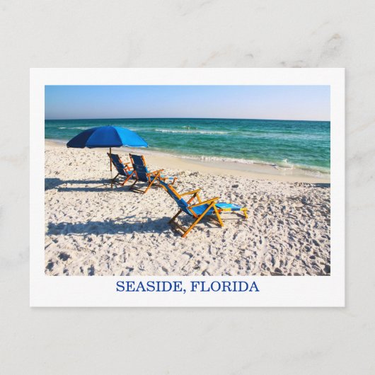 Carte Postale Plage Floride Blue Transats (Devant)