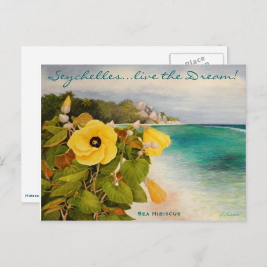 Carte Postale Plage Hibicus (Devant / Derrière)