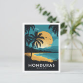 Carte Postale Plage Honduras Voyage Rétro (Debout devant)