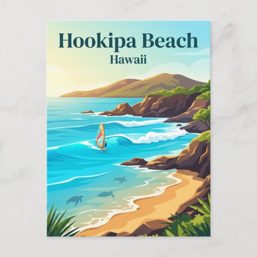 Carte Postale Plage Hookipa Hawaï (Devant)