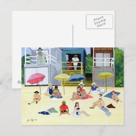 Carte Postale Plage Huts 1991 (Devant / Derrière)