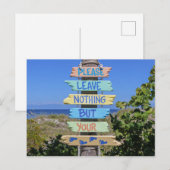 Carte Postale Plage, Ne Laissez Rien D'Autre Que Vos Empreintes (Devant / Derrière)