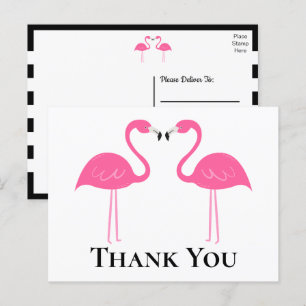 Carte Postale Plage Noir Rose Flamant Rose Mariage Merci