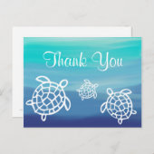 Carte Postale Plage Ocean Honu Tortues Merci (Devant / Derrière)