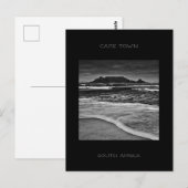 Carte Postale Plage Ocean Monochrome de la Table du Cap (Devant / Derrière)