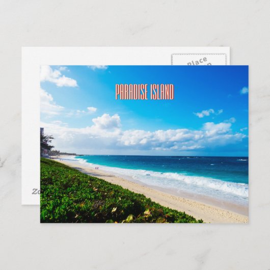 Carte Postale Plage Paradise (Devant / Derrière)