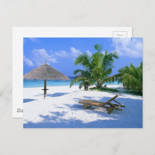 Carte Postale Plage Paradise Vacances (Devant / Derrière)