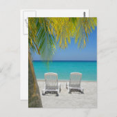 Carte Postale Plage paradisiaque tropicale dans les Caraïbes (Devant / Derrière)