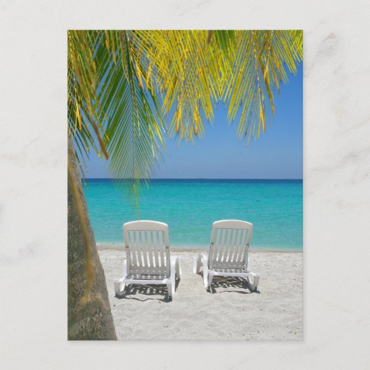 Carte Postale Plage paradisiaque tropicale dans les Caraïbes (Devant)