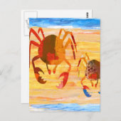 Carte Postale Plage plaisir Crab Patrouille (Devant / Derrière)