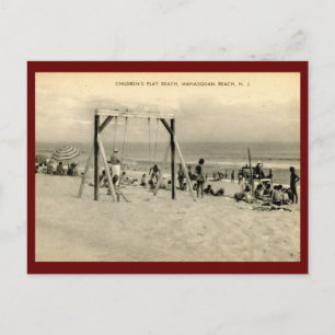 Carte Postale Plage pour enfants, Manasquan, New Jersey Vintage