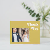 Carte Postale Plage Retro | Merci Mariage Gold Photo (Debout devant)
