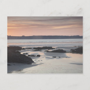 Carte Postale Plage rocheuse au coucher du soleil