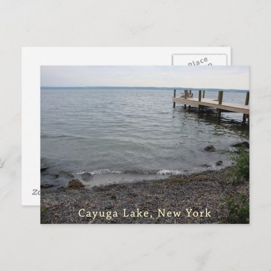 Carte Postale Plage rocheuse du lac Cayuga (Devant / Derrière)