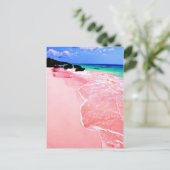 Carte Postale Plage rose des Bermudes (Debout devant)