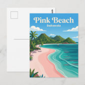 Carte Postale Plage rose Indonésie (Devant / Derrière)