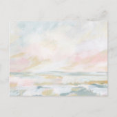 Carte Postale Plage rose pâle Art marin (Devant)