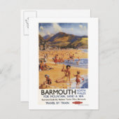 Carte Postale Plage Scène mère et enfants British Rail (Devant / Derrière)