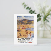 Carte Postale Plage Scène mère et enfants British Rail (Debout devant)