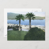 Carte Postale Plage Scène, Père Noël Barbara Vintage (Devant / Derrière)