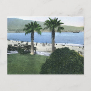 Carte Postale Plage Scène, Père Noël Barbara Vintage