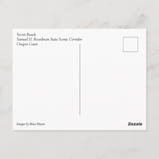Carte Postale Plage secrète, Samuel H. Boardman, Oregon (Dos)